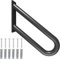 Handrails for Exterior Interior Steps Wall Mount with Matte Black Finished Stair Handrails for Kids Elderly Pregnant Women Disabled Stairway Railing Doorways Courtyard with Hardware 20 INCH