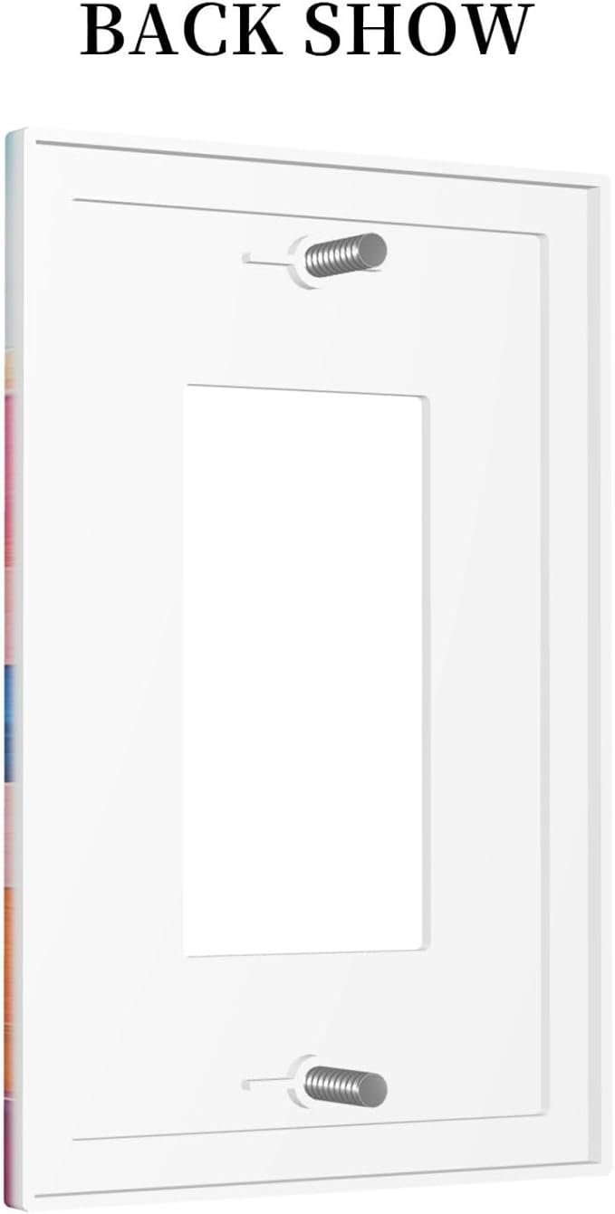 Decorative Outlet Covers Multicoloured Modern Watercolor Oil Painting 1 Gang Single Rocker Light Switch Cover Plate Wall Plates GFCI Faceplate for living Room Bedroom Decor