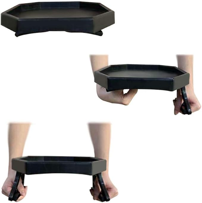 NHD Sofa Armrest Clip Table – No-Slip Couch Tray for Drinks, Snacks, Remote – Adjustable Armchair Table for Living Room, Bedroom, Dorm – Fits Most Armrests (Black)