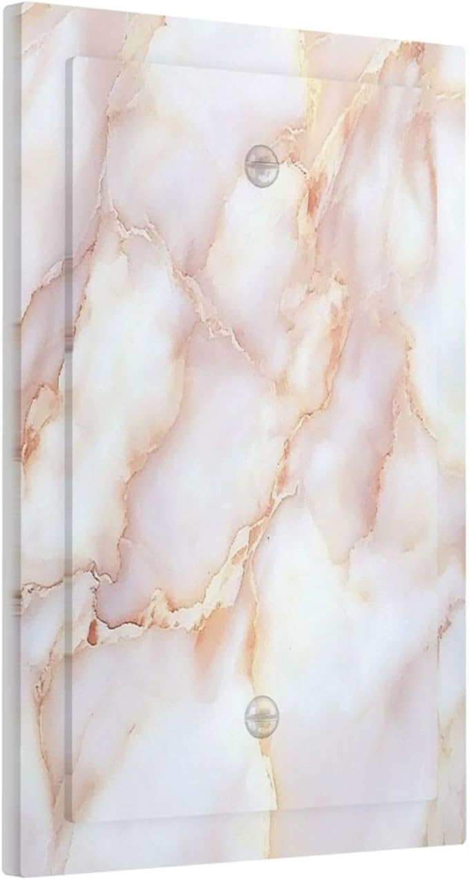Light Switch Cover Plate Pink Jade Marble Granite 1 Gang No Device Blank Electrical Wall Plates Faceplate Decorative Switch Plate For Bathroom Kitchen Decor