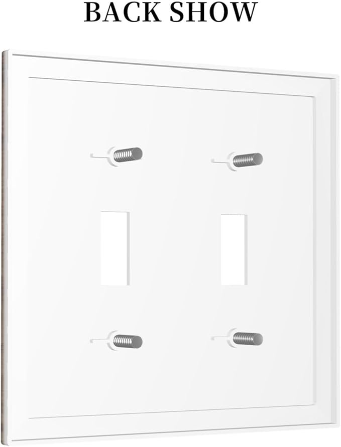 Decorative Light Switch Cover Plate Rustic Farmhouse Brown Wood Barn Door 2 Gang Switch Plate Covers Double Toggle Wall Plate Dual Device Faceplate for Bathroom Decor