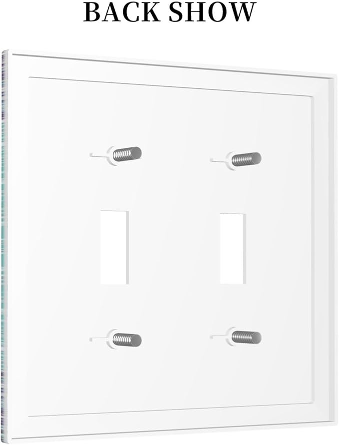 Light Switch Cover Ombre Modern Mandala Floral Geometric 2 Gang Wall Plate Double Light Switch Plate Toggle Decorative Outlet Covers Electrical Switchplate for Bathroom Bedroom Decor
