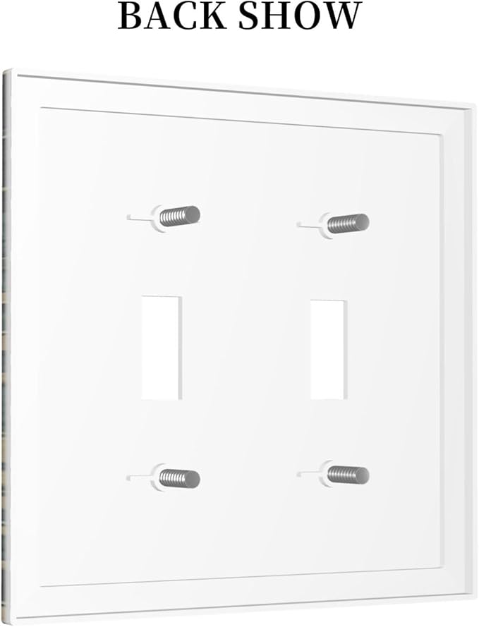 Decorative Switch Plates Botanical Fern Green Leaf Forest 2 Gang Double Toggle Outlet Light Switch Cover Wall Plate Electrical Faceplate For Bed Room Home Decor