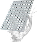 Bath Mat Non Slip Shower Mat Bathtub with Drain Holes and Heavy Duty Rubber No Suction Cups Sturdy Shower Stall Tub Mat for Bathroom, Shower Floor, Pool, SPA, (Grey, 2FT X 9FT)