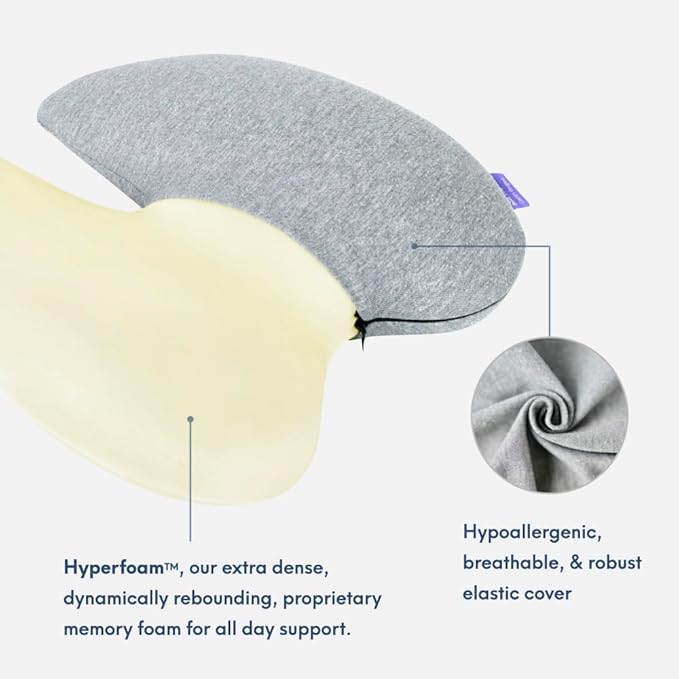 C CUSHION LAB Extra Dense Lumbar Pillow - Patented Ergonomic Multi-Region Firm Back Support for Lower Back Pain Relief - Lumbar Support Cushion with Strap for Office Chair, Car, Sofa - Wellness Green