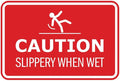 Signs ByLITA Classic Framed Caution: Slippery When Wet Door or Wall Sign Easy Installation | Health And Safety | Building And Warning Sign (Red) - Medium