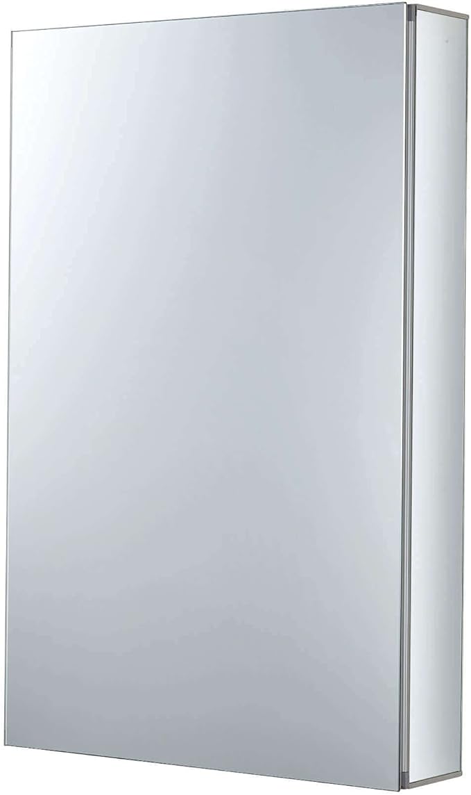 Fine Fixtures Bathroom Medicine Cabinet, Aluminum, Recessed/Surface Mount, 20" x 30", Right/Left Hinged, Mirrored Interior
