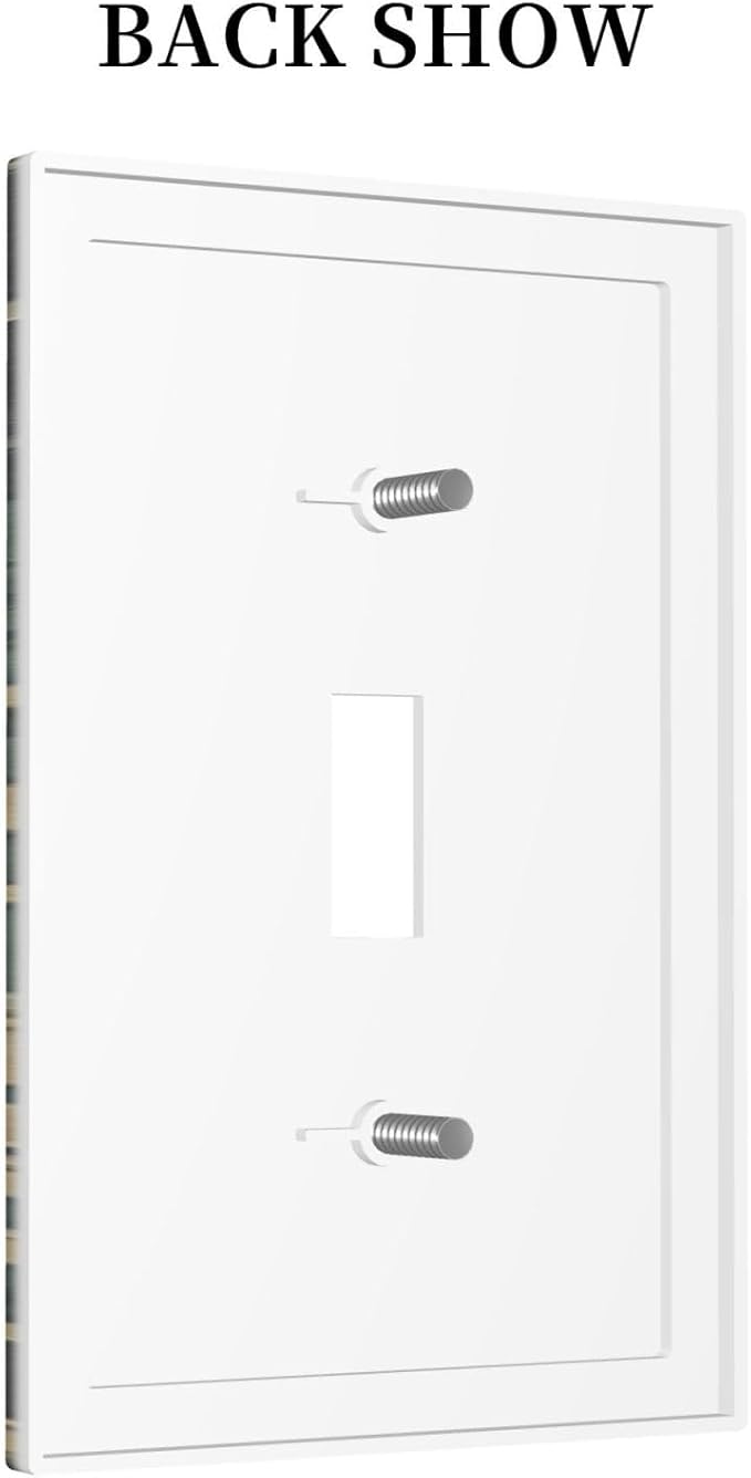 Decorative Light Switch Cover Botanical Fern Green Leaf Forest 1 Gang Single Toggle Device Electrical Faceplate Switchplates Decorator Outlet Wall Plate For Bed Room Home Decor