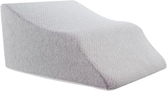 Lounge Doctor Elevating Leg Rest Wedge Pillow with Memory Foam, Heather Grey, Large