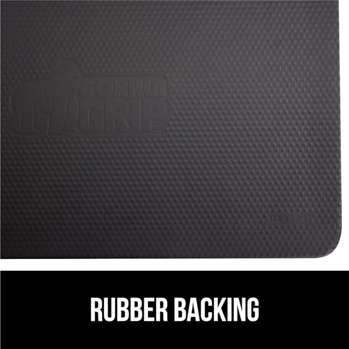 GORILLA GRIP Comfortable Cushioned Kitchen Mats for Floor, 48x20, Waterproof and Stain Resistant Soft Top, 3/4 Inch Thick Ergonomic Standing Desk Anti Fatigue Mat, Foam Supports Ankles, Feet, Charcoal