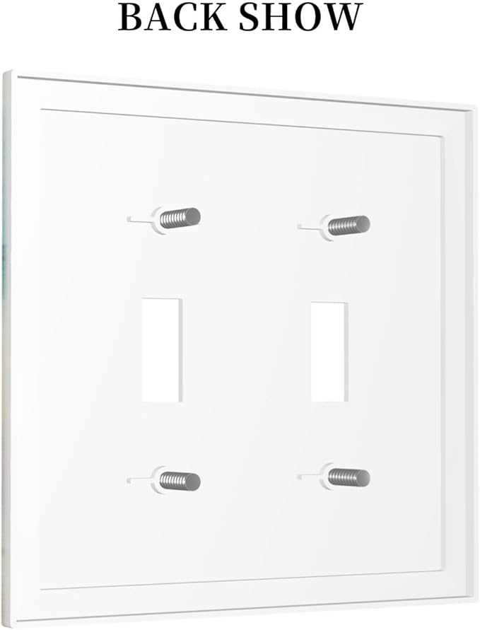 Light Switch Cover Beach Beach Chair Seascape Blue Ocean 2 Gang Wall Plate Double Light Switch Plate Modern Coastal Toggle Decorative Outlet Covers Electrical Switchplate for Bathroom Bedroom