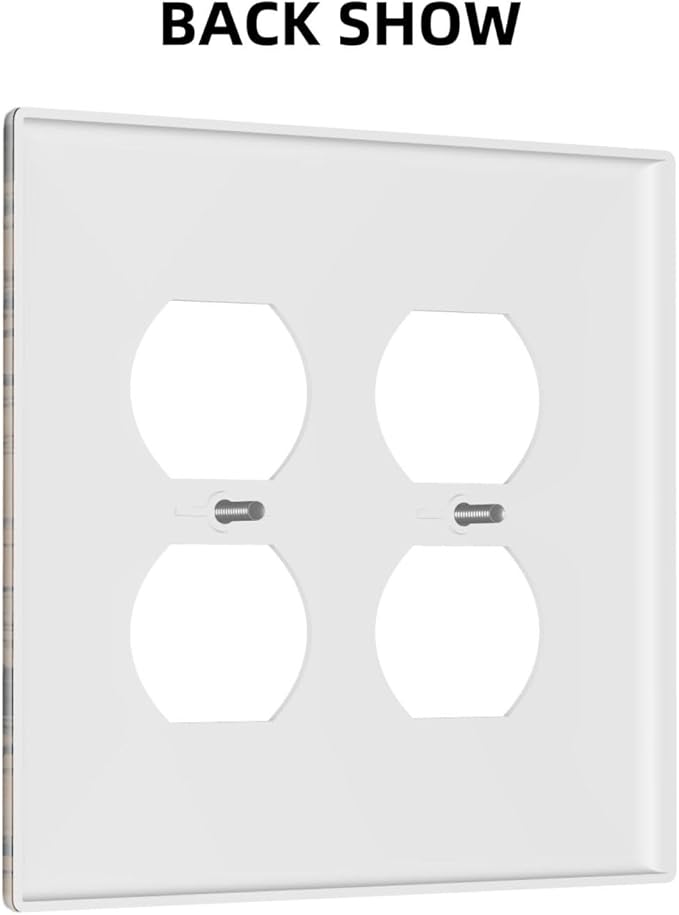 Decorative Switch Plate Covers Vintage Floral Botanical Brown Background 2 Gang Outlet Covers Double Duplex Light Switch Cover Plate Gfci Wall Plate for Bathroom Bedroom Decor