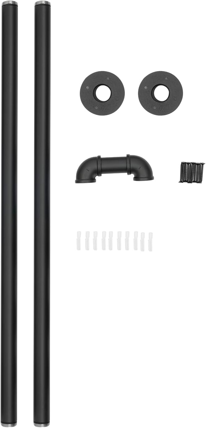 Stair Handrail Matte Black U-Shaped Industrial Wrought Iron Railing Non-Slip Safety Indoor Or Outdoor Elderly Children's Support Poles, Home for Garden Loft Corridor Villa Hotel