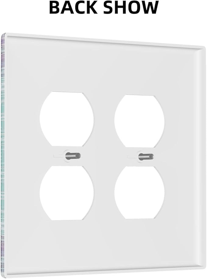 Decorative Light Switch Cover Plate Ombre Modern Mandala Floral Geometric 2 Gang Socket Covers Double Duplex Wallplates Switch Plates and Outlet Covers for Bedroom Bathroom Decor