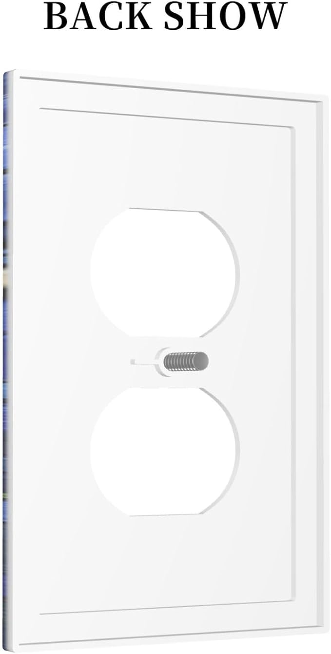 Outlet Covers Vintage Colorful Flower Oil Painting Style 1 Gang Duplex Wall Plate Decorative Switch Plates Electrical Receptacle Faceplate Light Switch Cover for Bedroom Bathroom Decor