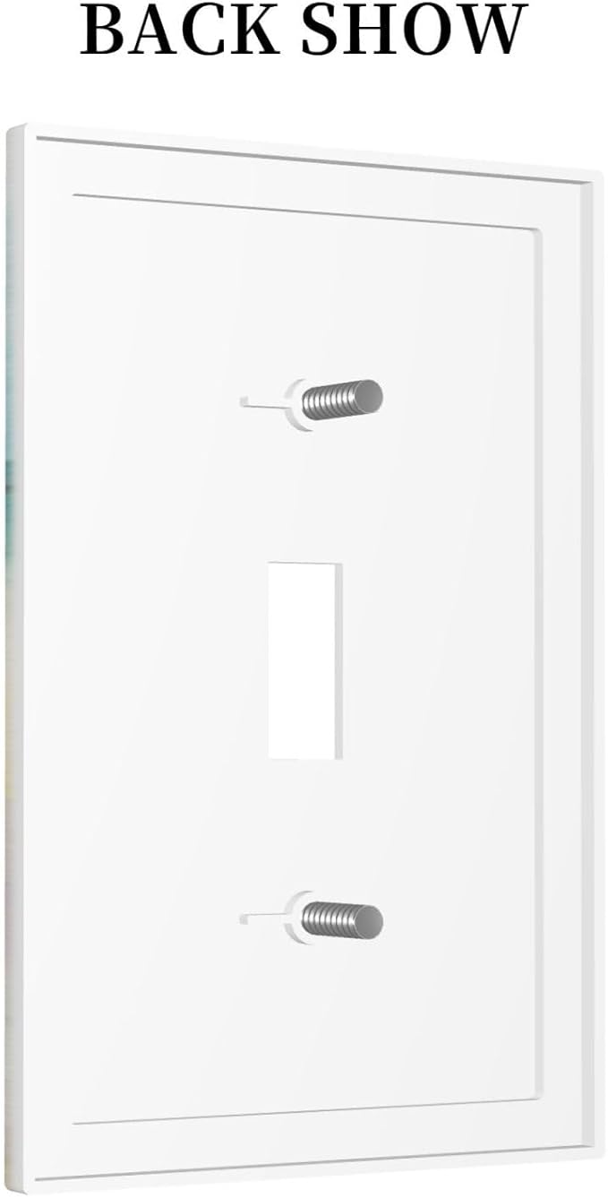 Light Switch Cover Beach Beach Chair Seascape Blue Ocean 1 Gang Wall Plate Cover Modern Coastal Single Toggle Outlet Covers Decorative Switchplate Electrical Faceplate for Bathroom Bedroom Dec