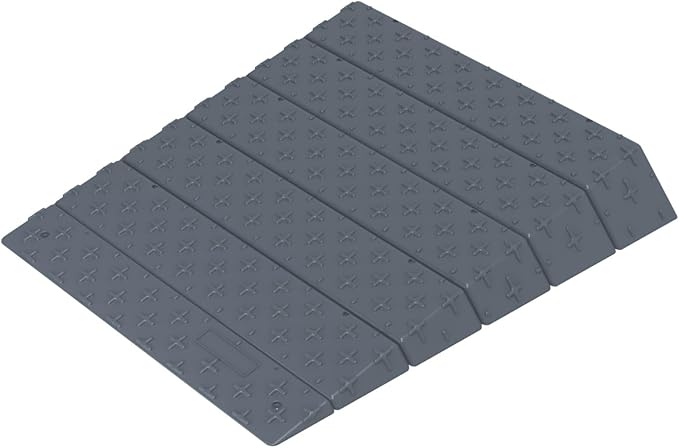 Plastic Slip-Resistant Modular Threshold Ramp - Universal Access Ramp for Wheelchairs, Scooters, Walkers & Safe Pedestrian Passage (6 inch)