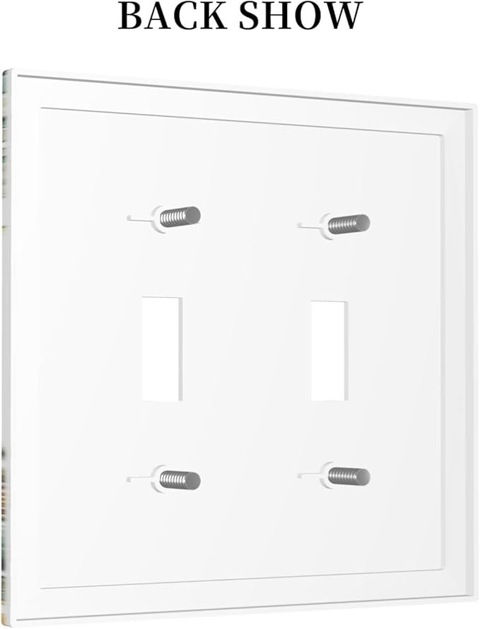 Decorative Switch Plates Vintage Boho Floral Leaves Rustic Sage Botanical 2 Gang Double Toggle Outlet Light Switch Cover Wall Plate Electrical Faceplate for Bedroom Home Decor