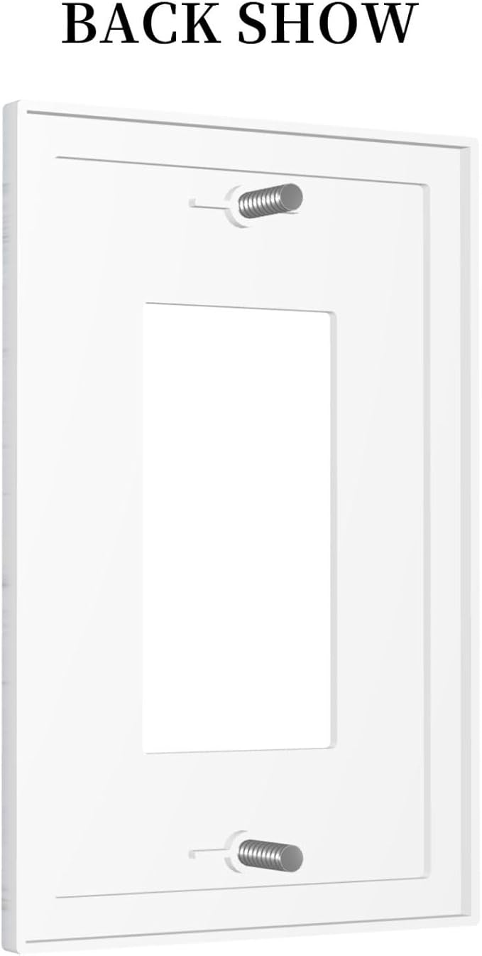 Decorative Outlet Covers Vintage Grey White Wood Grain 1 Gang Single Rocker Light Switch Cover Plate Wall Plates GFCI Faceplate for Farmhouse Bathroom Decor