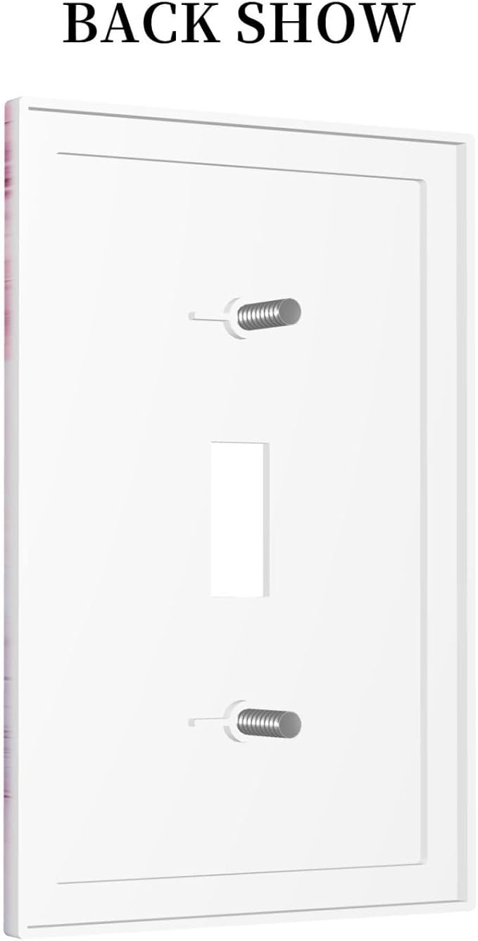 Decorative Light Switch Cover Pink Marble Abstract Purple Gold Texture 1 Gang Single Toggle Device Electrical Faceplate Switchplates Decorator Outlet Wall Plate for Bathroom living Room Decor
