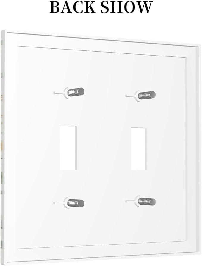 Boho Multicolor Flower Butterfly Insect Floral Decorative Switch Plates 2 Gang Double Toggle Outlet Light Switch Cover Wall Plate Electrical Faceplate for Bedroom Living Room Decor