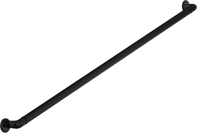 Meranti Aluminum Handrail for Stairs - ADA Compliant Wall Returns - Handrails for Indoor Stairs - Metal Handrail, Powder Coated for Outdoor Environment, DIY Handrail Kit (WHR, Black Textured, 9' L)