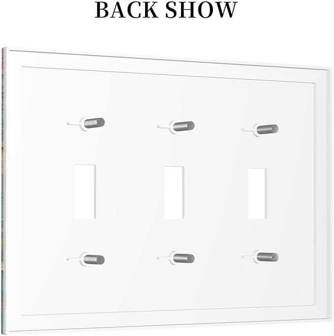 Decorative Switch Plates Colorful Butterfly Animal Insects Wall Art Abstract 3 Gang Wall Plate Triple Toggle Light Switch Cover Faceplate Electrical Wall Panels for Bedroom Home Decor