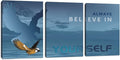 3 Pieces Modern Entrepreneur Quotes Posters Prints Motivational Office Canvas Wall Art Moitvational Wall Art Eagle Picture Motivation Blue Decoration for Living Room Bedroom(72''Wx36''H)