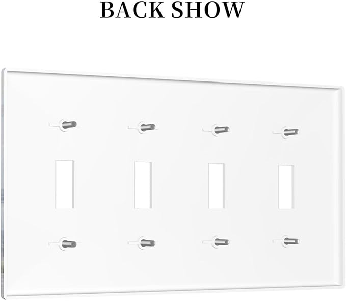 Light Switch Cover Sea Ocean Sand Coast Compass Ship Lighthouse Anchor 4 Gang Switch Plate Quad Toggle Wall Plates Decorative Switchplate Electrical Outlet Cover Plates for Bathroom Decor