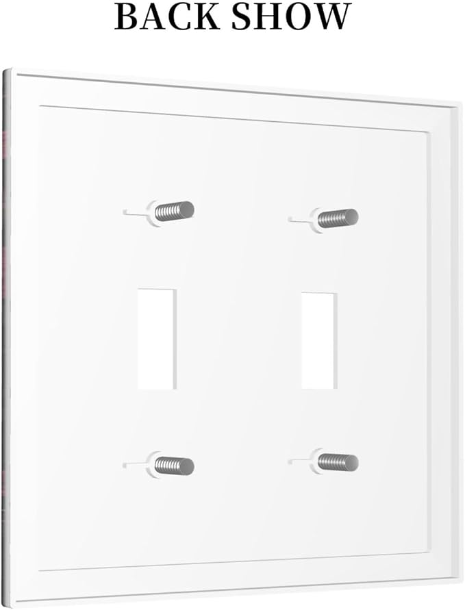 Decorative Switch Plates Dark Background Red Rose Leaf 2 Gang Double Toggle Outlet Light Switch Cover Wall Plate Electrical Faceplate for Bedroom living Room Decor