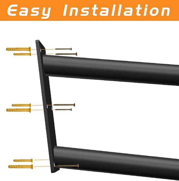 2 Pack Handrails for Outdoor Step Black Safe Grab Bar Railing U Shaped Pipe Metal Handrail Hand Railing Stair Indoor or Outdoor Stair Wall-Mount Used Walls for Garage Porch Patio Garden Entrance