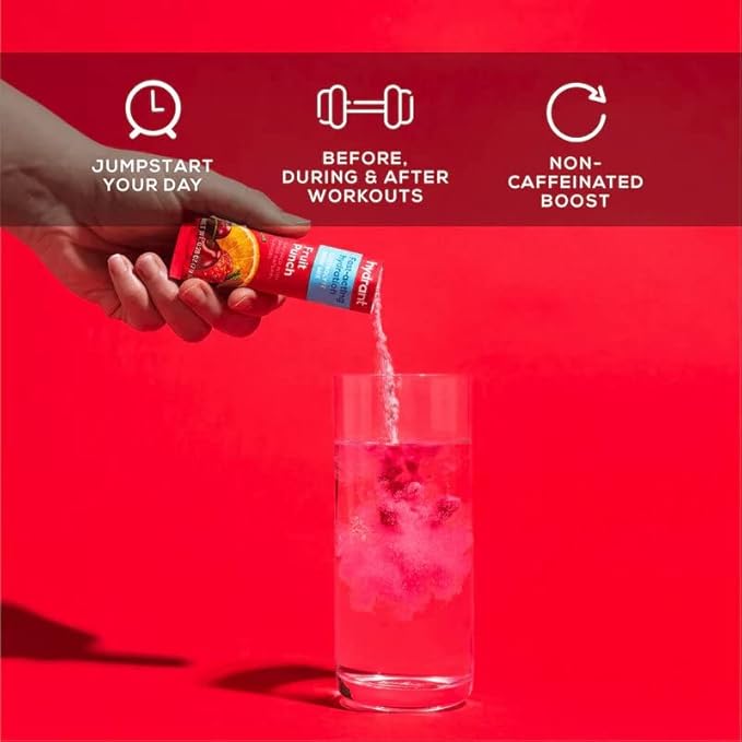 Hydrant - Hydrate Electrolyte Powder, Fruit Punch Flavor, 30 Rapid Hydration Individual Stick Packs - Low Sugar Drink Mix for Daily Use, Travel & Workouts