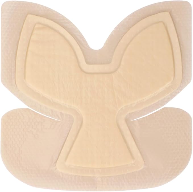 Heel Bordered Silicone Foam Dressing Waterproof Adhesive Sacral Bandages with Absorbent Padding for Elbow Wrist Foot Pressure Bed Sore Hip Knee Replacement Surgery 8.26"x8.26" 2 Pack