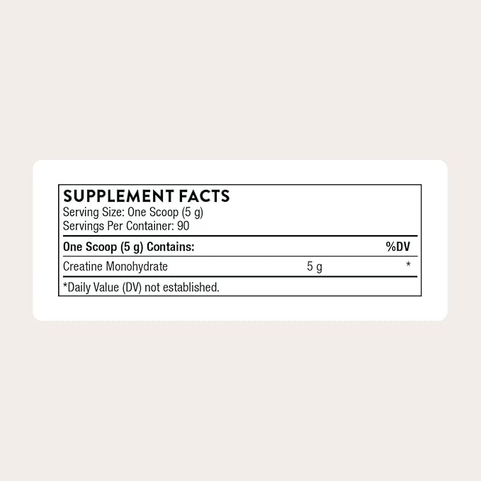 THORNE Creatine - Micronized Creatine Monohydrate Powder - Support for Muscles & Cognitive Function* - for Women & Men - Unflavored - NSF Certified for Sport - 5 g per Serving - 90 Servings