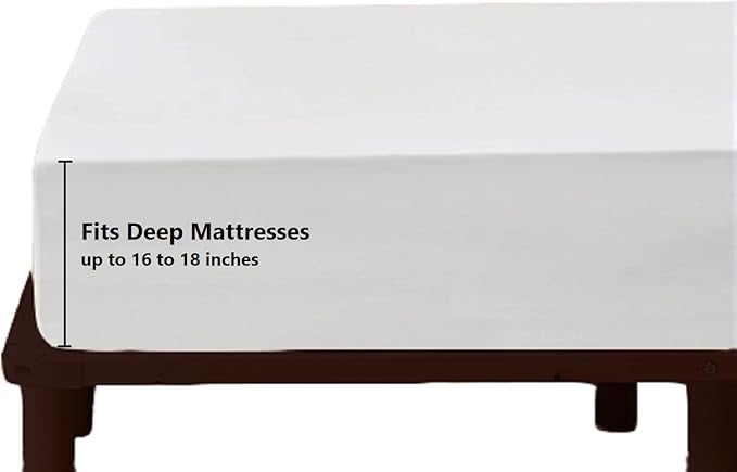 Top Split California King Fitted Sheet Only for Adjustable beds, Split Down 32 inches from The Top, 600 Thread Count 100% Cotton Half Split Flex Head Fitted Sheet for Sleep Number Beds, White