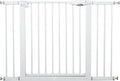 115“-134.6" Wide Baby Gate for Stairs, Mom's Choice Awards Winner-Self Closing Dog Gate Indoor for Doorways, No Drilling Pressure Mounted Pet Gates for Kids, Easy Walk Through Safety Gate, White.