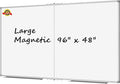 Lockways Large 96" x 48" Magnetic Dry Erase Board, Foldable Wall Mounted Whiteboard| White Board with Pen Tray for Business,Team,Home Office,Home Education and School Classroom