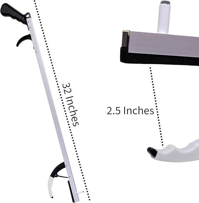 Extra Long Easy Grip Reacher Grabber Tool for Reaching 32 inch Light Weight Picker Upper Stick with Pull Trigger Handgrip, Hook and Magnetic Tip for Post Surgery, Seniors, Cleaning Trash (6)