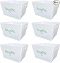 Postal Mail Tote Nestable Box, Storage Bin Container, Laundry Basket for Home and Business, Corrugated Plastic, Lightweight, Heavy Duty, Foldable,10 Gal (off-White 6 Pack)