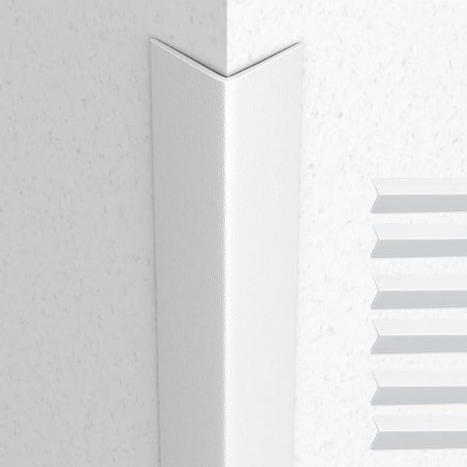 Proflex Wall Corner Protector - White Textured 1-1/2 inch x 36 inch - Pack of 6 - Self Adhesive Corner Guards for Walls Edge Protection – Easy to Apply – No Tools Needed