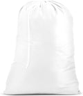 Handy Laundry Polyester Bag - Locking Drawstring Closure and Machine Washable. These Bags will Fit a Laundry Basket and Strong Enough to Carry up to 1 Load. (White)