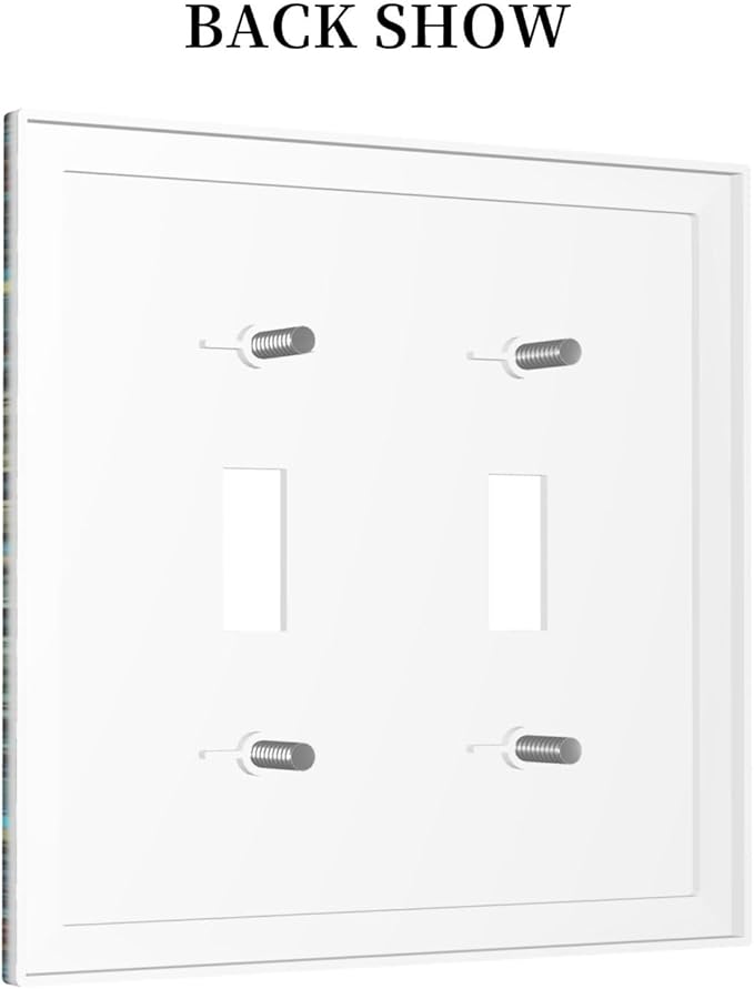 Light Switch Cover Boho Fractal Mandala 2 Gang Wall Plate Double Light Switch Plate Bohemia Toggle Decorative Outlet Covers Electrical Switchplate for Bathroom Bedroom Decor