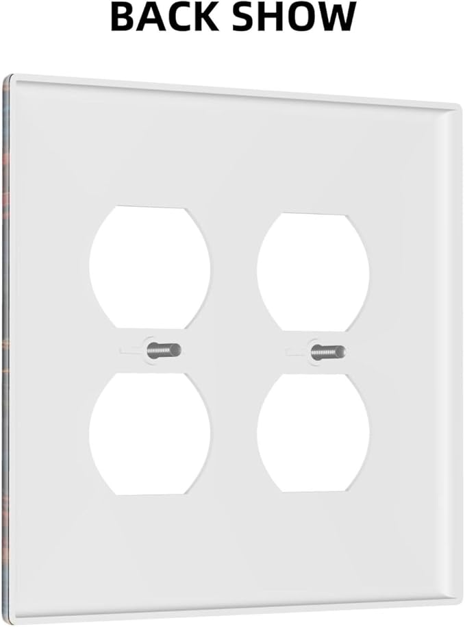 Colorful Oriental Floral Blooming Mandala Flower Outlet Covers 2-Gang Duplex Light Switch Covers Decorative Gfci Wall Plate Covers Electrical Receptacle Switchplate Plug Faceplate Bathroom