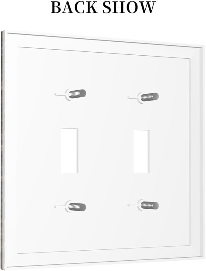 Decorative Switch Plates Rustic Dark Brown Wood Grain 2 Gang Double Toggle Outlet Light Switch Cover Wall Plate Electrical Faceplate for Farmhouse Bedroom Decor