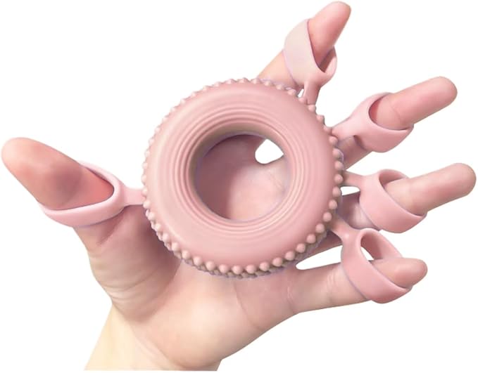 Ocdin 2-in-1 Silicone Hand & Finger Strengthener - Grip Exerciser for Wrist Pain Relief, Carpal Tunnel, Trigger/Mallet Finger - Desk Exercise Equipment for Office & Home Use