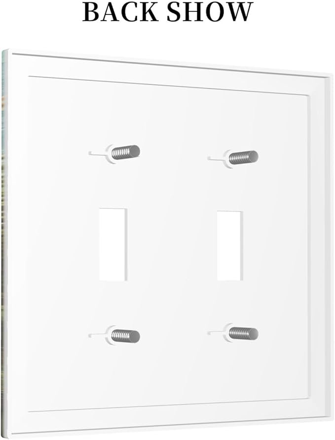 Decorative Switch Plates Summer Beach Themed Starfish Seashells 2 Gang Double Toggle Outlet Light Switch Cover Wall Plate Electrical Faceplate for Bedroom Bathroom Decor