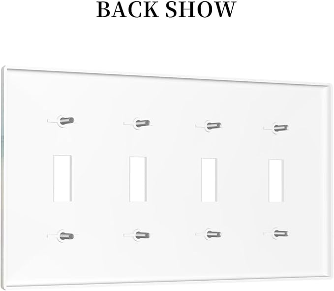 Light Switch Cover Beach Chair Seascape Blue Ocean 4 Gang Switch Plate Quad Toggle Wall Plates Modern Coastal Decorative Switchplate Electrical Outlet Cover Plates for Bathroom Bedroom Decor