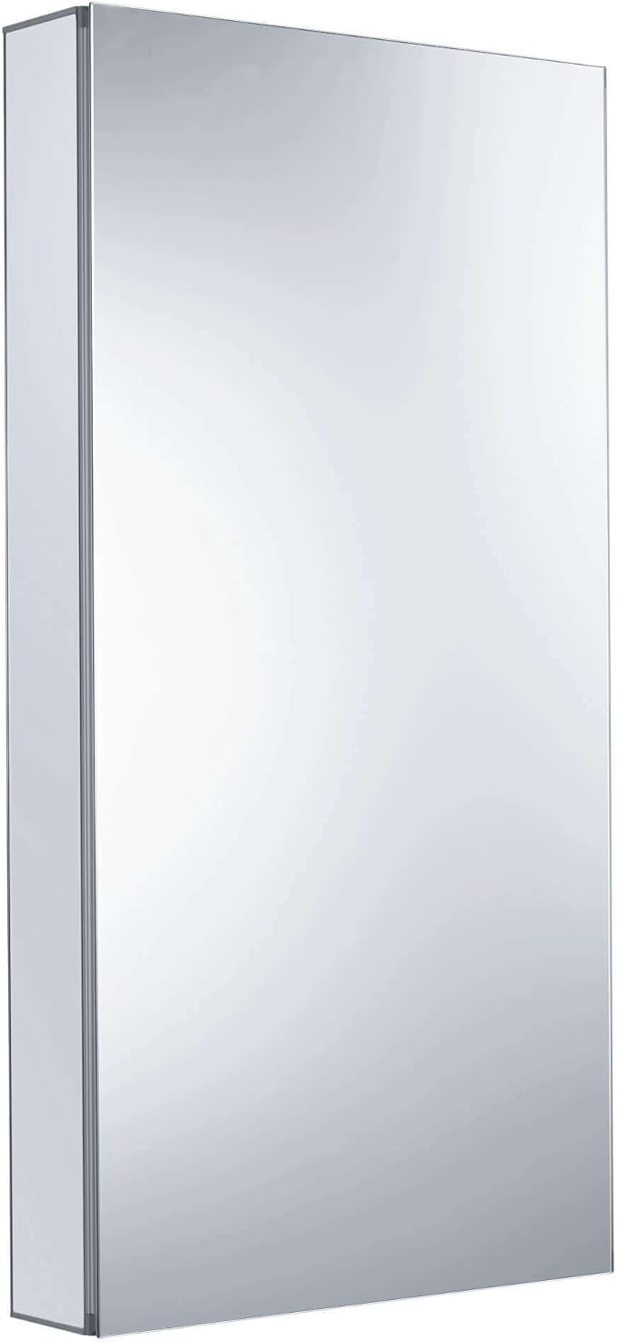 Fine Fixtures Bathroom Medicine Cabinet, Aluminum, Recessed/Surface Mount, Right/Left Hinged, Mirrored Interior (20 x 40)