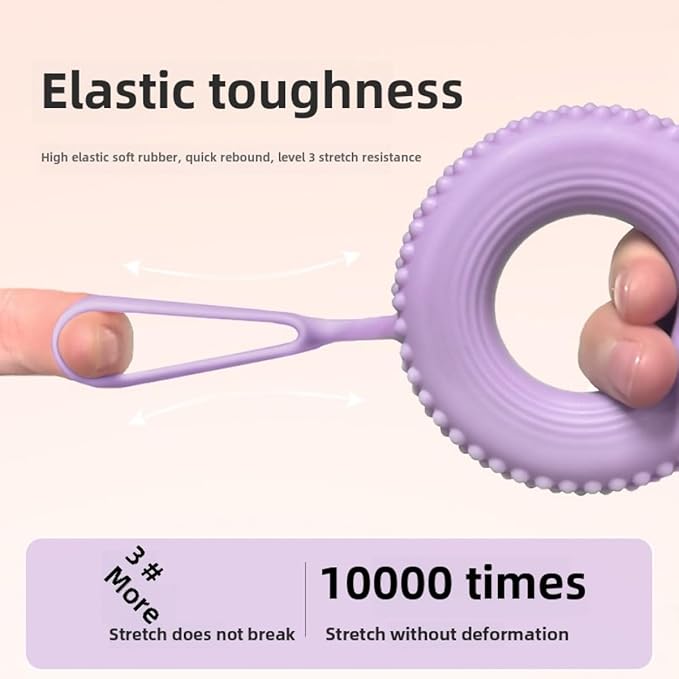 Ocdin 2-in-1 Silicone Hand & Finger Strengthener - Grip Exerciser for Wrist Pain Relief, Carpal Tunnel, Trigger/Mallet Finger - Desk Exercise Equipment for Office & Home Use