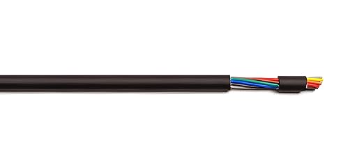 24AWG 12 Conductor Wire Cable (UL2464) - High Flexible Tinned Copper Unshielded Alarm Security Burglar LED Power - for Low Voltage Installations (Matte Black 50FT)